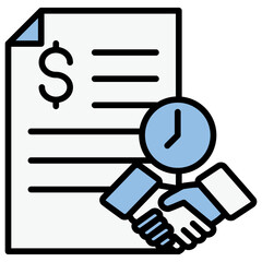 Obraz premium Contract Blue Black Icon