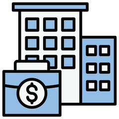 Corporation Blue Black Icon