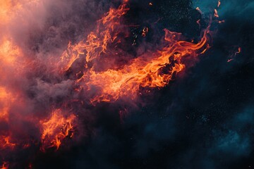 Fototapeta premium Fire in Dark Sky
