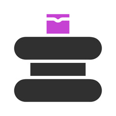 Abstract geometric black and purple object icon art