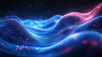Vibrant neon abstract background with multicolored lights against a dark backdrop