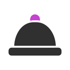 A minimalistic winter hat icon design in dark color