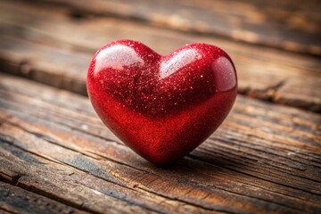 Obraz premium Glittery Red Heart on a Soft Surface valentine's day