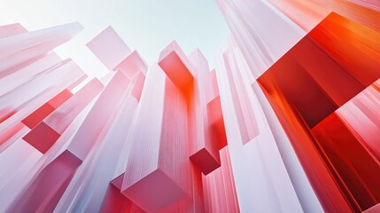 Fototapeta premium Tall Building with Red and White Stripes