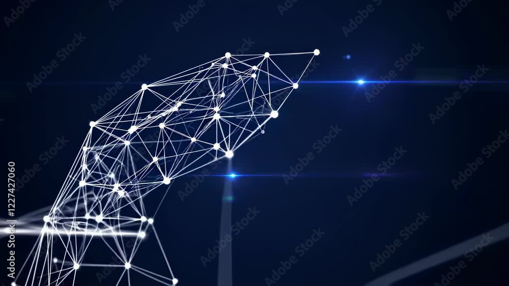 Poster exploring the dynamics of network connections and data flow in a digital environment