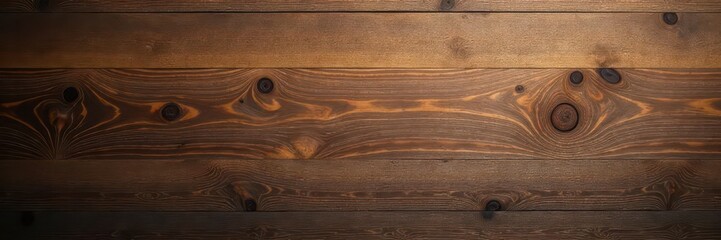 Fototapeta premium Rich brown wood grain, knots and subtle texture, timber, background, wooden texture