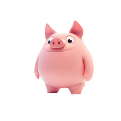 Obraz premium Cute Cartoon Pig Character with Big Eyes and Friendly Smile