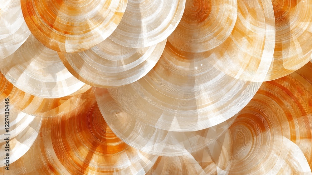 Aufkleber abstract background with beige and cream concentric circles, bokeh effect, and space for text