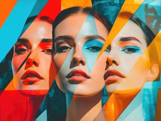 Obraz premium Women with colorful makeup
