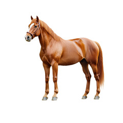 Naklejka premium Majestic Chestnut Horse Standing Gracefully in Natural Setting