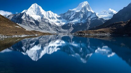 Majestic Mountain Landscape with Clear Reflection in Serene Lake