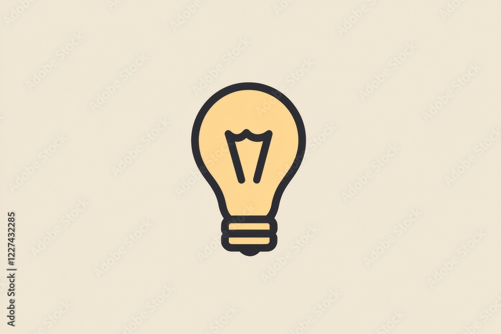 Leinwandbilder Light bulb illustration with a minimalistic design showcasing simplicity and clarity in a modern context. Generative AI