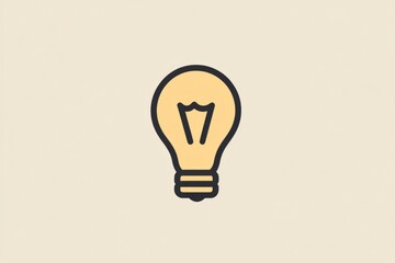 Light bulb illustration with a minimalistic design showcasing simplicity and clarity in a modern context. Generative AI