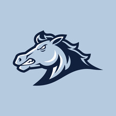 vector cartoon, character, and mascot of a horse head sport logo.