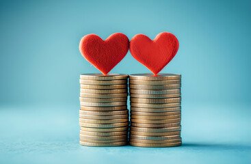 heart and coins