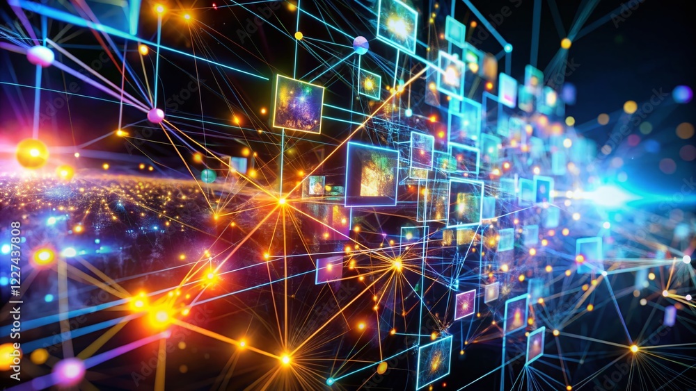 Poster 4k cyberspace globalization network: abstract data flow motion graphics video overlay