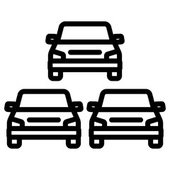 쌓여있는 자동차 아이콘