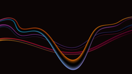 ABSTRACT DARK BACKGROUND BLUE ORANGE PURPLE PINK GRADIENT SMOOTH LIQUID COLORFUL DESIGN WITH HAND DRAWN LINES SHAPES VECTOR TEMPLATE GOOD FOR MODERN WEBSITE, WALLPAPER, COVER DESIGN 