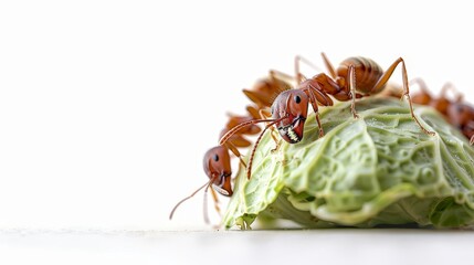 cabbage surrounded by a group of ants