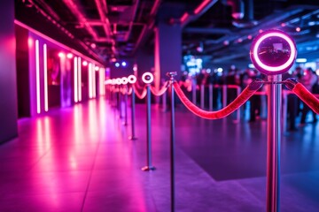A hyper-realistic image of a VIP section in a club, with a velvet rope separating an exclusive area from the crowd, focusing on the emotional impact of exclusion