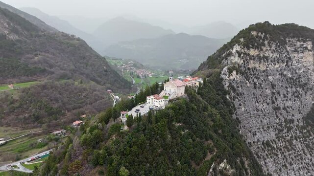 Eremo di Montecastello church on Lake Garda in Italy Lombardia region