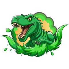 Green T-Rex Mascot illustration 