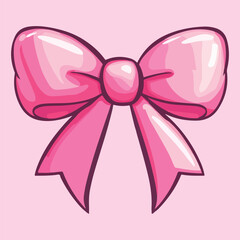 A pink bow with a ribbon that says bow vectr illustration