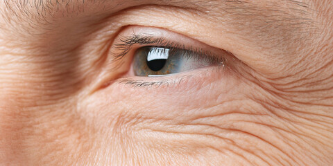 Close-up of Eye and Facial Wrinkles