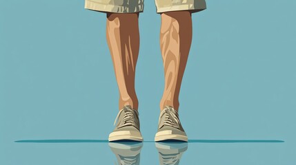 Medical Illustration of Parkinson's Disease Symptom Shaking Legs, Flat Vector Design for Health Awareness Campaigns