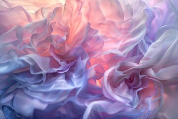 Elegant softness of pastel fabric waves in abstract form