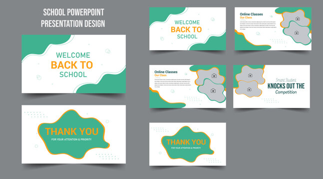 Education PowerPoint presentation slides template design. School PowerPoint presentation slide template design education profile kids vector, brochure design, landing page, annual report fashion 