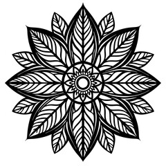 black and white floral ornament