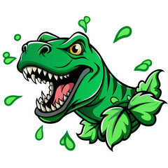 Green T-Rex Mascot illustration 