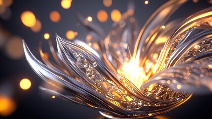 Glowing Metallic Flower