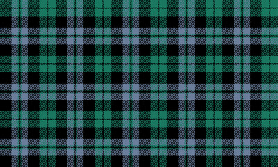 Seamless plaid pattern in black, green and blue tones. Perfect for designing clothes, skirts and pants that require uniqueness and modernity. Vector illustration.