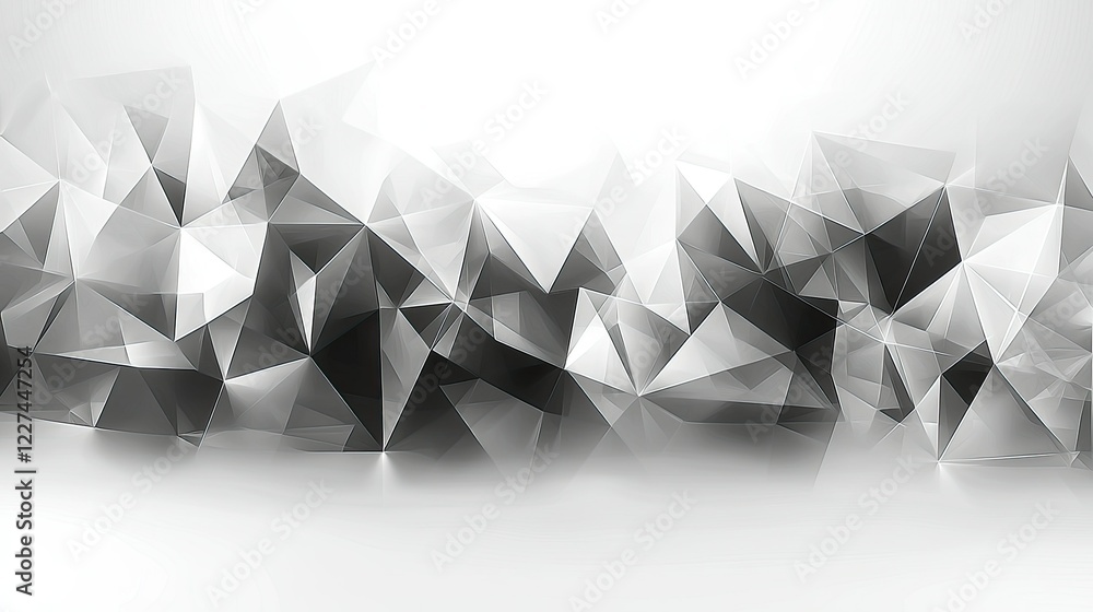 Poster abstract grayscale polygonal geometric pattern design