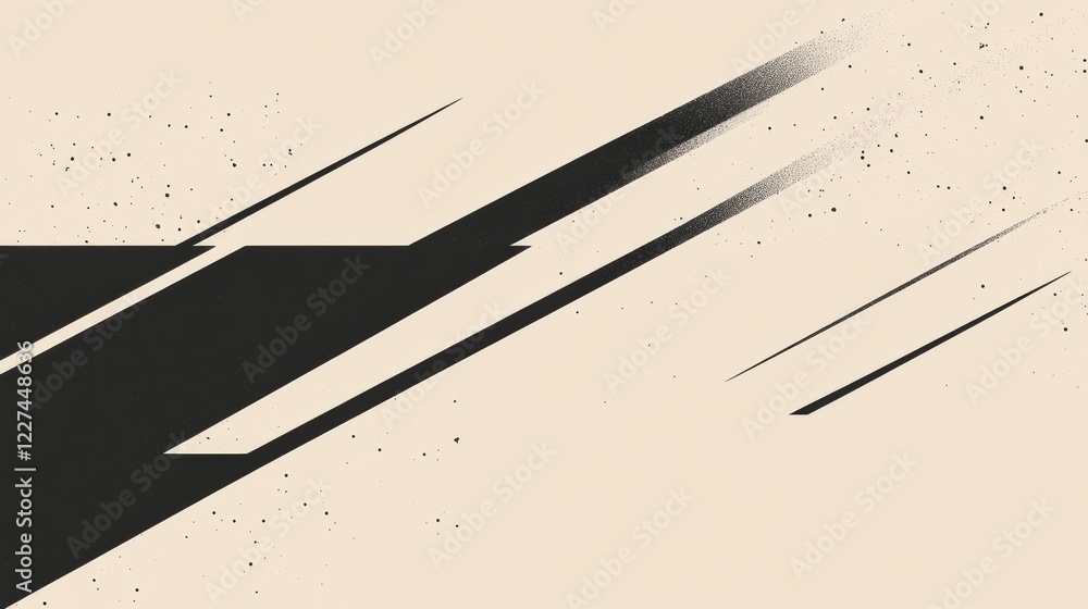 Poster Dynamic abstract shapes create a sense of movement against a light background with subtle textures and shadows. Generative AI
