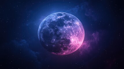 Obraz premium Cosmic Dream: A Celestial Sphere Illuminated in Pink and Blue Hues