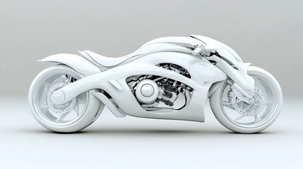 Gleaming white motorcycle symbol of freedom and adventure on the open road white