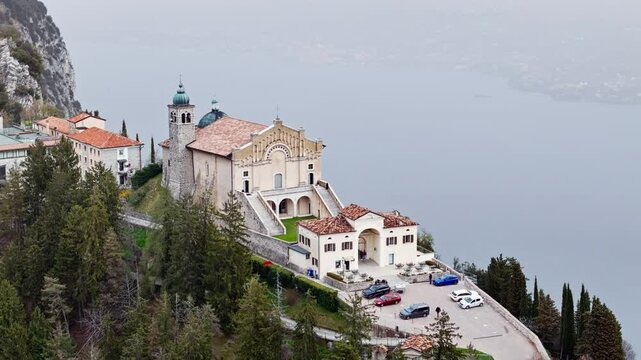 Catholic church Eremo di Montecastello church on Lake Garda in Italy Lombardia region