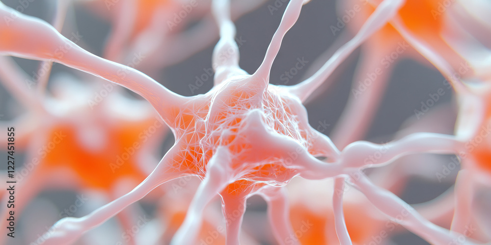 Aufkleber digital rendering of interconnected neurons