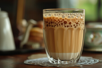 Teh tarik is a famous sweet milk tea in Malaysia. 
