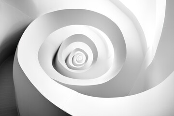 Abstract white spiral staircase, modern architecture, interior design, background