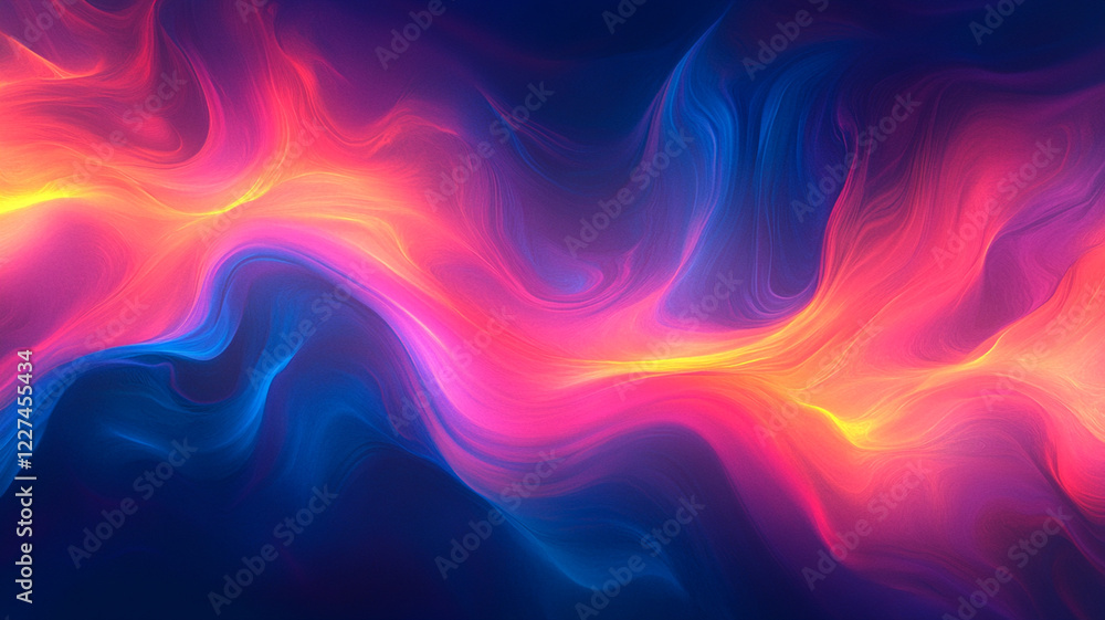 Aufkleber vibrant abstract waves of color flowing seamlessly in a dark background, creating a mesmerizing visu