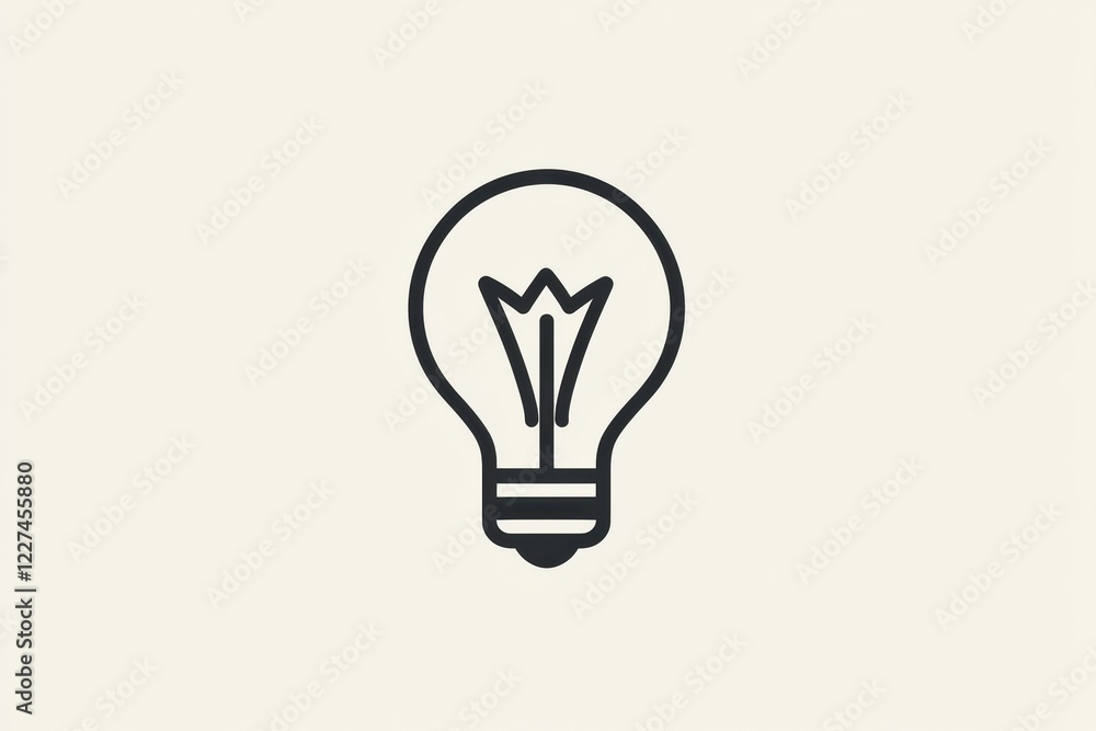 Aufkleber Bright concept design of a light bulb on a plain background highlighting simplicity and innovation. Generative AI