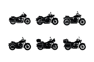 Obraz premium Vintage touring bike silhouette isolated on white background