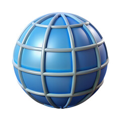 Interactive 3D Globe Icon - Global Networking and Earth Representation
