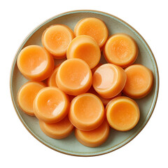 Photography of Apricot Scented Wax Melts on Plain White Transparent Background