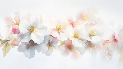 Cherry or almond blossom, spring background in pastel colors