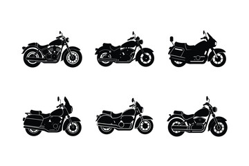 Obraz premium Touring motorcycle silhouette on white isolated background